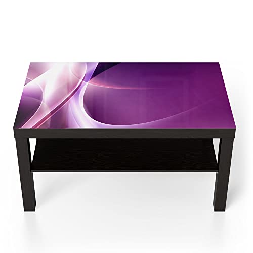 DEQORI Glastisch | schwarz groß 90x50 cm | Motiv Violettes Lichtspiel |...