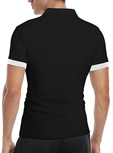 KUYIGO Men Short Sleeve Polo Shirts Slim Fit Basic Designed Shirt Tops3