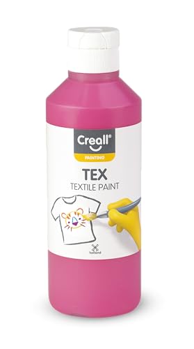 Creall Textil- & Stoffmalfarbe | Rosa 250 ml | Waschmaschinenfest nach Fixierung | Für T-Shirts, Jeans, Schuhe, Stofftaschen, Möbel & Autoinnenraum/Dachhimmel