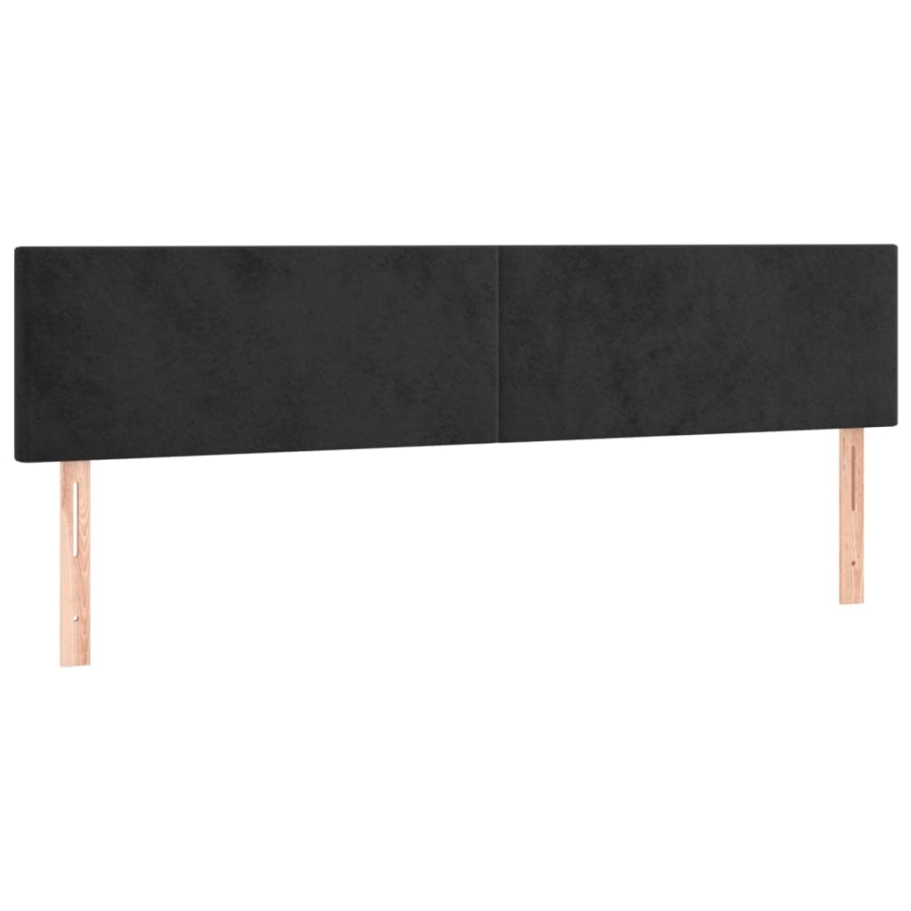 vidaXL Cabecero con Luces LED Cabecero de Cama Cabezal Tapizado para Cama de Matrimonio Mueble Dormitorio Interior Terciopelo Negro 160x5x78/88 cm