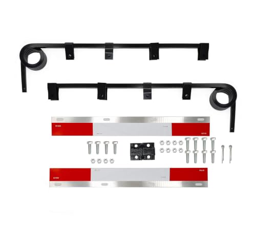 Image of Straight Bar Type Mud Flap Hangers for Semi Truck Mud Flap Hangers for Semi Mud Flaps with Reflective Strip Tape Square Steel Mudflap Hangers with 3 Coils