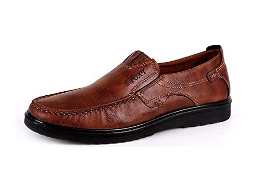 Asifn Men Casual Driving Shoes Leather Penny Loafers Slip Ons Outdoor Boat Walking Comfortable Walking Flats Breathable