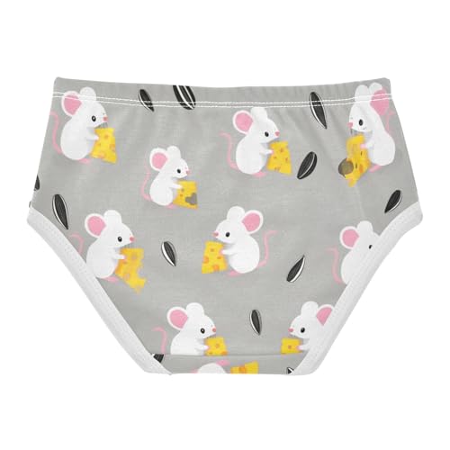 Cute Cartoon Mice Pink Grey Toddler Underwear Floral 2t Cotton Little Girl Panties Artistic Underpants Briefs2