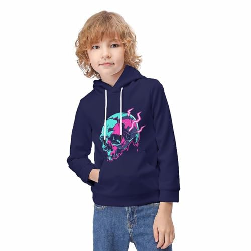 Pull crâne capuche garçons filles chaud pour ado de 12 à 14 ans - 3