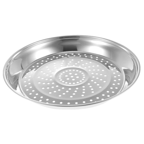 KALLORY Stainless Steel Steamer Basket Insert 12.20 inch Pot Steamer Tray with Fine Holes Steaming Rack for Vegetables Fish Eggs Dumplings Seafood Kitchen Use