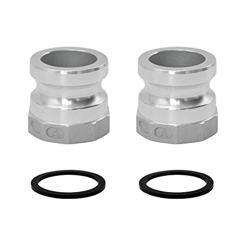 SAFBY 2 PCS Aluminum Global Type A Cam and Groove Hose Fitting, Plug x NPT Female with 2 PCS Camlock Gasket Fitting (2“) Cover