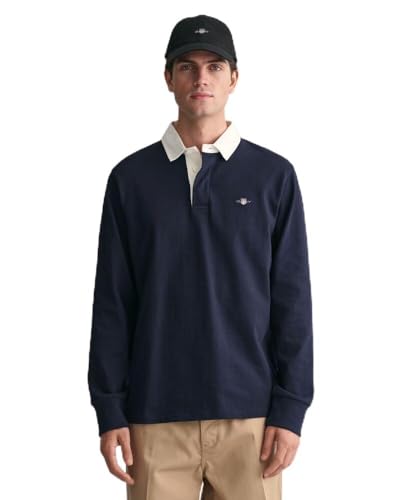 Image of GANT Men's Reg Shield Heavy Rugger T-Shirt , Evening Blue,M
