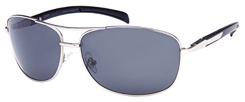 Metal Square Spring Hinge Sunglasses w/Polarized lens 25052S-P
