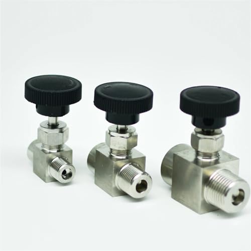Válvula de aguja 1/2 BSP en acero inoxidable 304 con resistencia para gas propano y aceite 7
