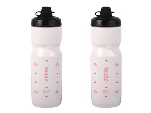 ZEFAL Pack Sense Soft 80 No Mud - Set di due Borracce Bici e MTB Con Protezione Della Tettarella - Senza BPA - Borraccia Ciclismo e Sportiva Inodore e Leggera - 2 x 800ml, Bianco