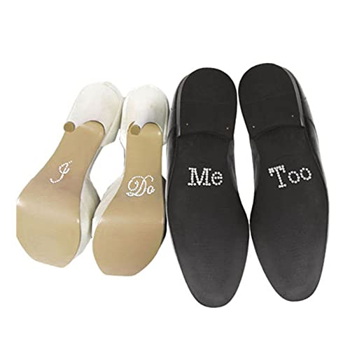 Lot d'autocollants pour chaussures de mariage, chaussures de mariage, mariage, chaussures de mariage,Chaussures de mariage ensemble Autocollant Help Me et oui mariage drôle blanc autocollants (A) Cover