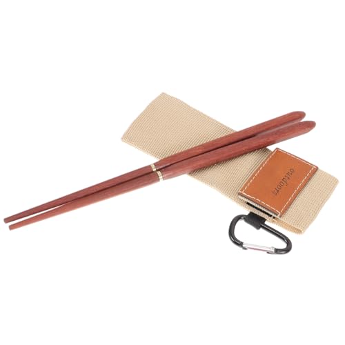 PRETYZOOM 1Pair Portable Folding Wooden Chopsticks Lightweight Camping Utensils for Outdoor Travel and Design Easy to Carry for Picnics and Adventures