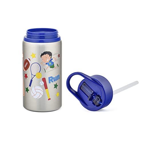 ONS KIDS Stainless Steel Water Bottle for Kids| Straw Bottles, Easy Grip | Leak Proof steel bottles for children, BPA Free, Easy to Carry - Sipper Bottles | Sports | (532 ML)