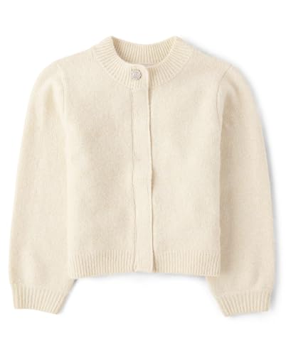 The Children's Place,Girls,Long Sleeve Knit Button Front Cardigan,White Daisy Jewel,XX-Large - image 1