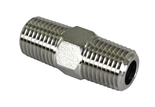 Duda Energy 1/4" Male x 1/4" Male Industrial Hex Nipple, 2 Pack