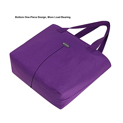 Saverry Foldable Zipper Closure Large Tote Bag Machine Washable Nylon Water Resistant Shopping Travel Gym Toy Bag Sandproof Beach Bag #TOP3