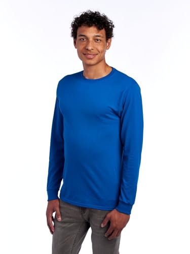 Image of Jerzees Mens Dri-Power Cotton Blend Long Sleeve Tees, Moisture Wicking, Odor Protection, UPF 30+, Sizes S-3x