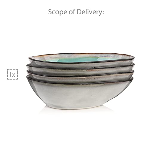 Sänger | Pastaschalen Capri aus Steingut, 4-teiliges Pasta Teller Set, Bowl Schüssel, Modernes und Einzigartiges Design | PREMIUM COLLECTION