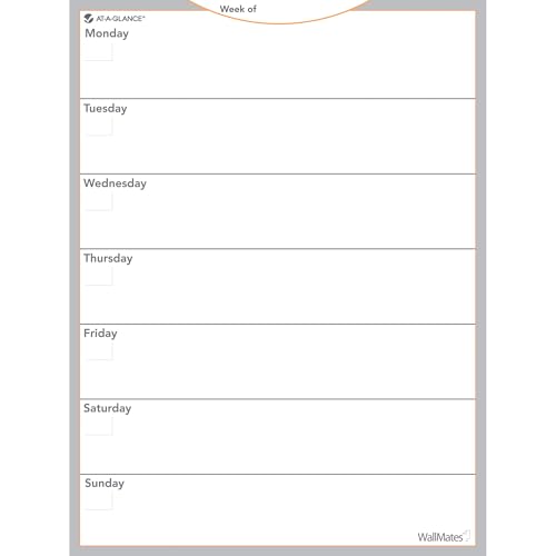 AT-A-GLANCE WallMates Dry-Erase Weekly Planning Surface, 24