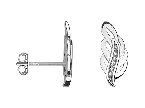 SOFIA MILANI - Damen Ohrringe 925 Silber - mit Zirkonia Stein - Blatt Zweig Ohrstecker - 20623 Cover