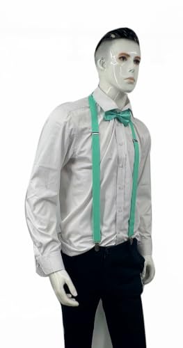 Image of Men's Suspenders Bowtie Set Elastic Y Shape Style Women's Suspenders Bowtie For Wedding&Formal Events