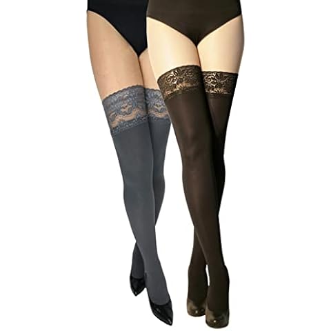 Marilyn blickdichte halterlose Strümpfe mit 9 cm Spitze Cover