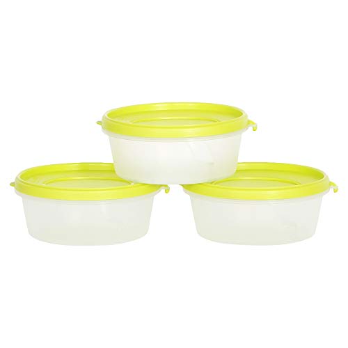 Image of Cutting EDGE Nesterware 500ml Stackable Food Container (Set of 3, Green) | BPA-free plastic, stackable design, leak-proof, kitchen storage, pantry, fridge, meal prep, reusable, travel use