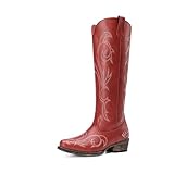 DREAM PAIRS Women's Knee-High Boots - Classic Comfort,Size 6.5,Red,DWUMKB2502