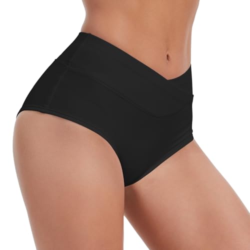 Bellecarrie Women's V Cut High Waisted Bikini Bottom Tummy Control Full Coverage Swimsuit2