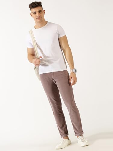 Image of Thomas Scott Men Mid Rise Slim Fit Corduroy Chino Pants