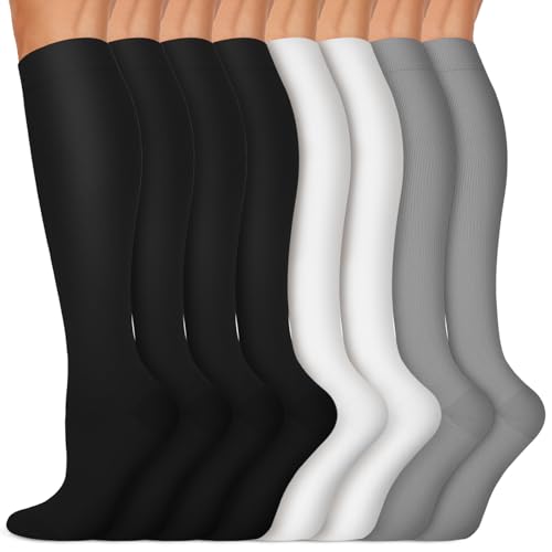 Iseasoo Copper Compression Socks (15-20 mmHg) for Men & Women - Running, Hiking, Cycling, Travel - Improves Circulationï¼ˆL/XLï¼‰