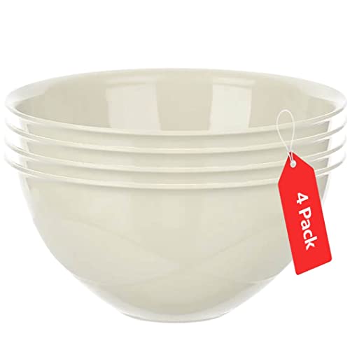 Tribello Large Mixing bowls 5-Quart 169oz - Plastic Salad/Mixing/Serving Bowl - 4 pack (Colors May Very)