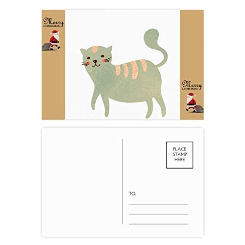 Cartes postales remerciement chat cyan impression satinée