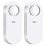 AGSHOME Wassermelder Wasseralarm 2er Pack 120-dB-Alarm, Alarm bei niedrigem Batteriestand, für gefährdete Bereiche wie Küche, Bad und Keller (inklusive Batterie