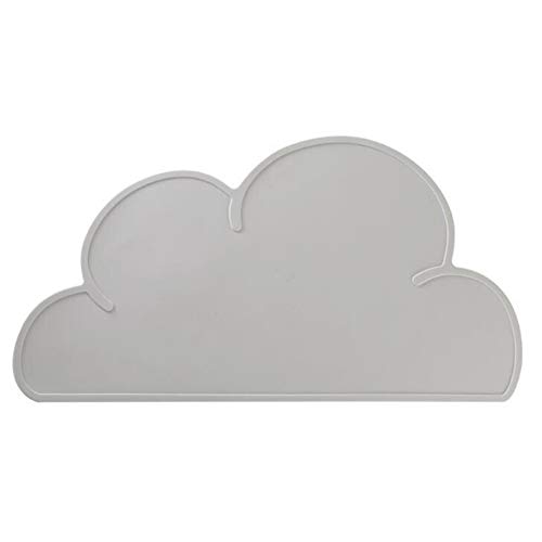 Love Dream Silicone Pet Feeding Food Mat Dog Cat Placemat Mat with Raised Edge, Anti-Slip Waterproof Pet Bowl Mats Pet Food Tray (Grey)