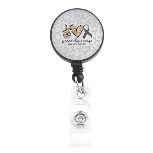 Brain cancer awareness gifts grey ribbons brain cancer badge reel for doctor nurse office staff cancer support gifts