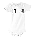 Kinder Baby Strampler Shirt Deutschland Wunschname + Nummer - Weiß 12-18 Monate