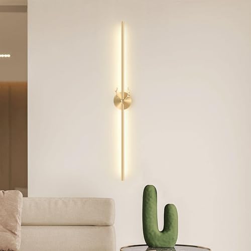 Apliques de pared LED regulables con mando de 60cm en negro y dorado 6