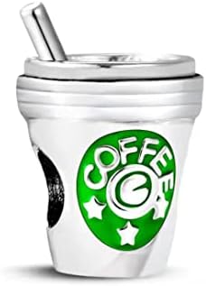 KunBead Jewelry Coffee Cup Bead Charms Compatible with Pandora Bracelets