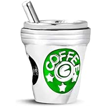Coffee Cup Charm for Coffee Lover Compatible with Pandora Charms Bracelets