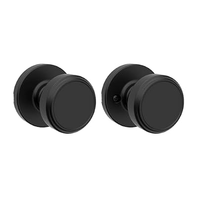 Kwikset Maven Interior Passage Door Knob, Handle for Closet and Hallway Doors, Round Non-Locking Doorknob in Matte Black, with Microban Protection