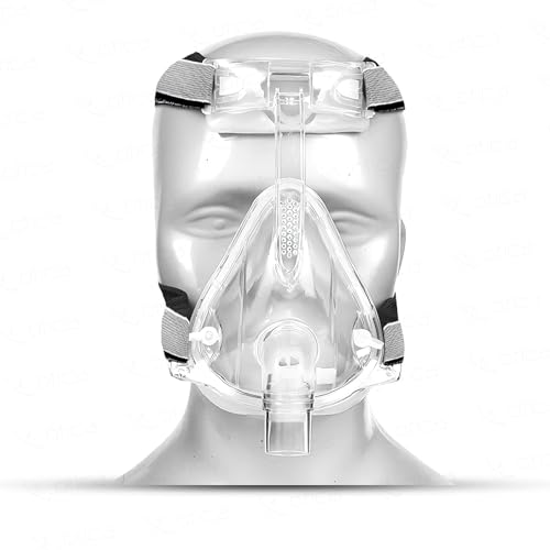 OTICA Unisex Silicone F2 Cpap Mask Bipap Mask Full Face Mask Compatible With All Brand Machine Ressmed, Philips, Oxymed, Bmc, Dremstation (Medium),Clear