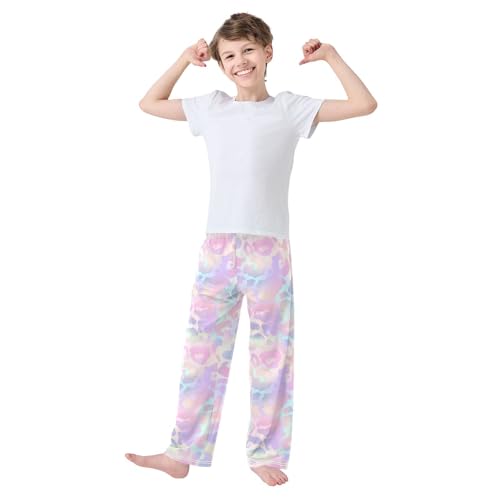 ZZKKO Leopard Pastel Rainbow Neon Spots Boys Pants for Kids Jogger Pants with Pockets S-XL2