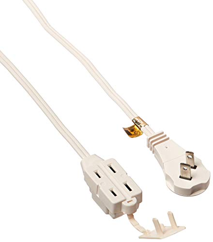General Electric 50360 2 Pack 6ft. 2-Outlet Wall Hugger Extension Cord, White