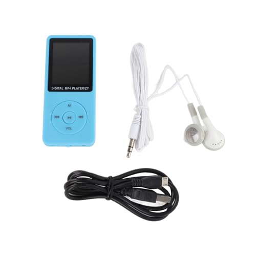 RASTKY Reproductor de MP3 con Altavoz, Reproductor de Música Portátil, Pantalla de 1,8 Pulgadas, Compatible con hasta 64 GB, para Gimnasio, Fitness, Aprendizaje Al Aire Libre (Azul Claro)