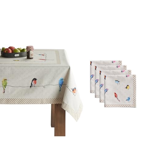 Set de mantel y 4 servilletas de algodón Maison d' Hermine miniatura 1