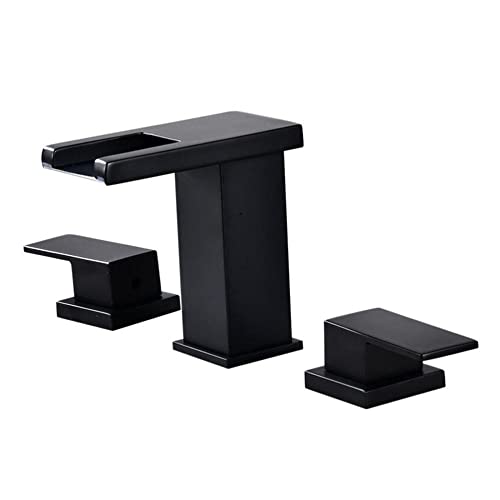 Robinet de lavabo cascade en laiton noir mat pour une salle de bain moderne chic