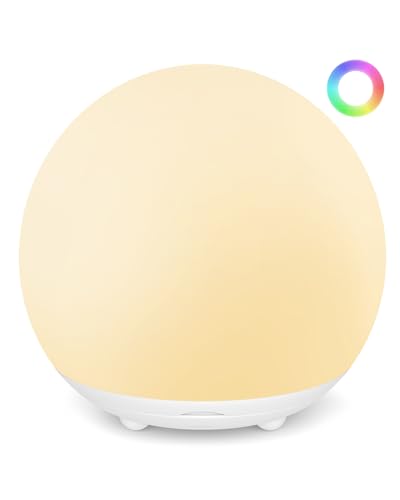 Image of UMIXGENE Egg Light for Nursery,2600mAh Battery with 150-Hour Runtime,3000K Warm Light&RGB 16 Colors,Stepless Dimming,Reading,Kids' Bedroom&Party Ambiance Decor,Travel&Gifts
