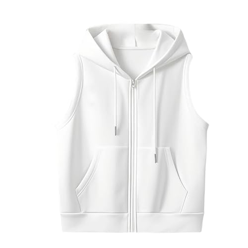 Cocila Gilet Da Donna Cardigan Sottile Senza Maniche Con Cerniera Ampio E Versatile Per Libero Cappotto Saldi (White L) Cappotto Invernale Cappuccio Giacche Ecopelle