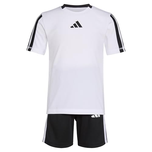 Image of adidas Boys' Short Sleeve 3-Stripe Soccer Tee Shirt and Short Set